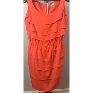 Dress Barn Women's 14W Sleeveless Coral Tiered Dress